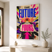 תמונת קנבס השראה THE FUTURE IS YOURS בעיצוב רטרו | דגם MT398
