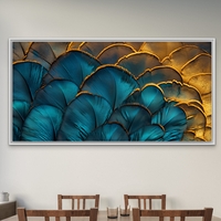 תמונת קנבס בגווני טורקיז וזהב עם טקסטורה אלגנטית ועומק חזותי – NEXTGEN BY BAR