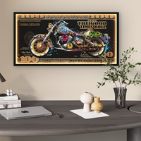 תמונת LED אופנוע על שטר מעוצב – הדפס משודרג עם מריחות צבע, מופעלת על סוללות עם שלט רחוק מידה 123*63 ס