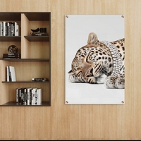 תמונת זכוכית של נמר ישן עם שרשרת יהלומים נוצצת בעיצוב יוקרתי מבית תכשיט לבית – NEXTGEN BY BAR