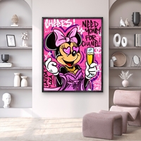 תמונת קנבס של מיני בעיצוב גרפיטי ורוד בסגנון מודרני – תכשיט לבית