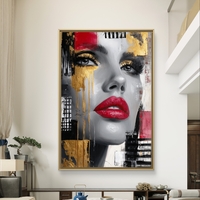 קנבס הדפסה חלקה לא תבליט פורטרט נשי דרמטי