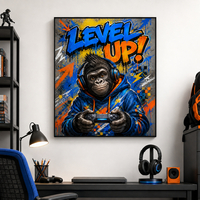 תמונת קנבס גיימינג גורילה Level Up | דגם KD222