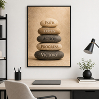 תמונת קנבס השראה אבני Faith Focus Action | דגם BH601