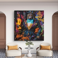 גורילה ביג בוס – תמונת LED צבעונית עם שלט רחוק, סוללות ותאורה ייחודית דגם LED1012 - מידה 83*83 ס