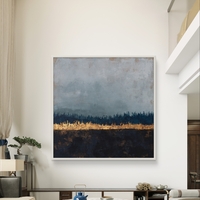 קנבס בעיצוב רגוע המדמה נוף אופקי עם הדפסה חלקה.