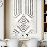 תמונת קנבס מינימליסטית עם קווים שחורים מעוגלים על רקע בהיר – NEXTGEN BY BAR