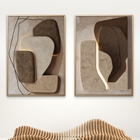 זוג תמונות קנבס בעיצוב מודרני בגווני בז' וחום עם קווים מינימליסטיים – מתוך קולקציית NEXTGEN BY BAR של תכשיט לבית.