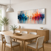 תמונת קנבס אבסטרקט כחול וכתום | דגם HD6511