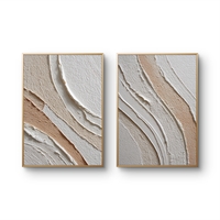 זוג תמונות קנבס טקסטורליות בגווני אבן, חול ושמנת – דגם DA2222