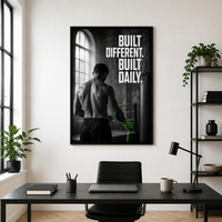 תמונת קנבס מוטיבציה כושר BUILT DIFFERENT | דגם MV103