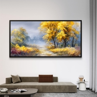 שביל שלכת – תמונת קנבס נוף סתיו זהוב עם עומק רך ואור טבעי | CK7124