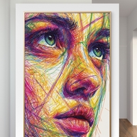 דיוקן מופשט צבעוני בקווים דינמיים על קנבס – NEXTGEN BY BAR