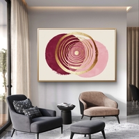 מעגלי זהב, בורדו וורוד – תמונת קנבס אבסטרקטית יוקרתית | CP4521