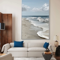 תמונת קנבס נשימת האוקיינוס – נוף ים רגוע עם גלים לבנים וחוף חול בהיר, בעיצוב יוקרתי מתוך קולקציית NEXTGEN BY BAR של תכשיט לבית.