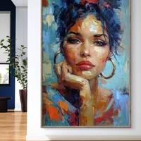 תמונת קיר קנבס דיוקן נשי בסגנון אבסטרקטי צבעוני