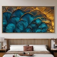 תמונת קנבס בגווני טורקיז וזהב עם טקסטורה אלגנטית ועומק חזותי – NEXTGEN BY BAR