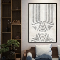 תמונת קנבס מינימליסטית עם קווים שחורים מעוגלים על רקע בהיר – NEXTGEN BY BAR