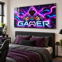 תמונת זכוכית GAMER בניאון סגול וכחול | דגם GG7775