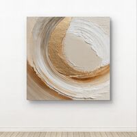 סחרור זהב – תמונת קנבס אבסטרקט יוקרתי בגווני בז׳ וזהב | CK5522