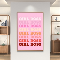 תמונה של הביטוי GIRL BOSS בצבעי ורוד, כתום ואדום בעיצוב טיפוגרפי רטרו, מתוך קולקציית NEXTGEN.
