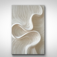 תמונת קנבס אבסטרקטית בגווני שמנת ובז’ עם קווים זורמים, עיצוב מינימליסטי מודרני מסדרת NEXTGEN BY BAR