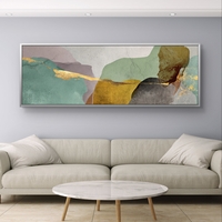 אדמת פסטל – תמונת קנבס אבסטרקטית בגווני מנטה, בז׳, חום וזהב | CL6002