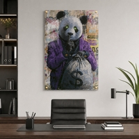 סוד הפנדה – תמונת קנבס אורבנית עם פנדה מסתורי לסלון | MA3451