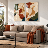 זוג אבסטרקט אורגני בגווני אדמה | דגם BG6323