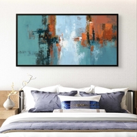 תכלת חלודה – תמונת קנבס אבסטרקט טורקיז וחלודה בסגנון מודרני | TF3453