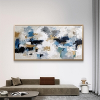 מרחב שקט – תמונת קנבס אבסטרקט כחול-לבן עם נגיעות זהב | MS1354