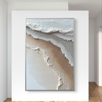 שכבות חול – תמונת קנבס מינימליסטית בטקסטורת חול, שמנת ולבן | MS1645