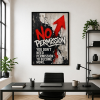 תמונת קנבס מוטיבציה גרפיטי NO PERMISSION | דגם MV102