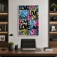 אהבה צבעונית – תמונת קנבס LOVE בסגנון גרפיטי פופ ארט | LV1011