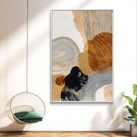 תמונת קנבס אבסטרקטית בגווני זהב, אפור, שחור ובז' עם הדפסה חלקה – תכשיט לבית