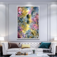 תמונת קנבס זוג הולך בשביל צבעוני