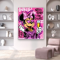 תמונת קנבס של מיני בעיצוב גרפיטי ורוד בסגנון מודרני – תכשיט לבית