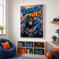 תמונת קנבס גיימינג גורילה Level Up | דגם KD222