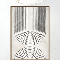 תמונת קנבס מינימליסטית עם קווים שחורים מעוגלים על רקע בהיר – NEXTGEN BY BAR