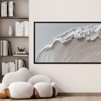 תמונת קנבס טקסטורה לבנה בסגנון גלים עדינים – NEXTGEN BY BAR