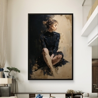 תמונת קנבס גדולה לסלון ציור אישה מודרני