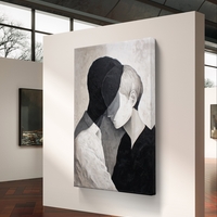 תמונת קנבס זוג בשחור לבן בסגנון מודרני