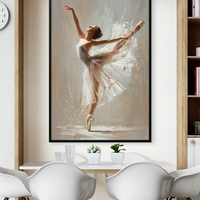 תמונת קנבס של רקדנית בלט לבושה בשמלה לבנה בתנועה אלגנטית, מודפסת בהדפסה חלקה ואיכותית מקולקציית NEXTGEN BY BAR.
