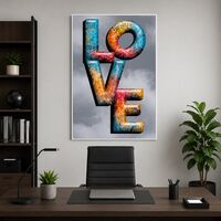 אהבה בתלת־ממד – תמונת קנבס LOVE צבעונית מודרנית | MA3453