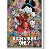 Rich Vibes Only - תמונת קנבס צבעונית בסגנון פופ ארט לחדר עבודה – דגם MT3171