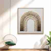 קשת בוהו – תמונת קנבס בוהו מינימליסטית עם קשת טקסטורה | SQ3383