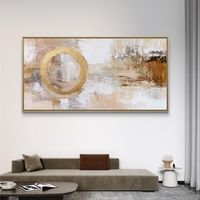 טבעת הזהב – תמונת קנבס אבסטרקטית בהירה עם טבעת זהב מרכזית | CK4814