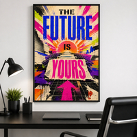 תמונת קנבס השראה THE FUTURE IS YOURS בעיצוב רטרו | דגם MT398