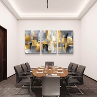 תמונת זכוכית לסלון בגווני זהב שחור ואפור