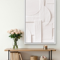 תמונת קיר מודרנית בגווני שמנת עם עיצוב גאומטרי נקי